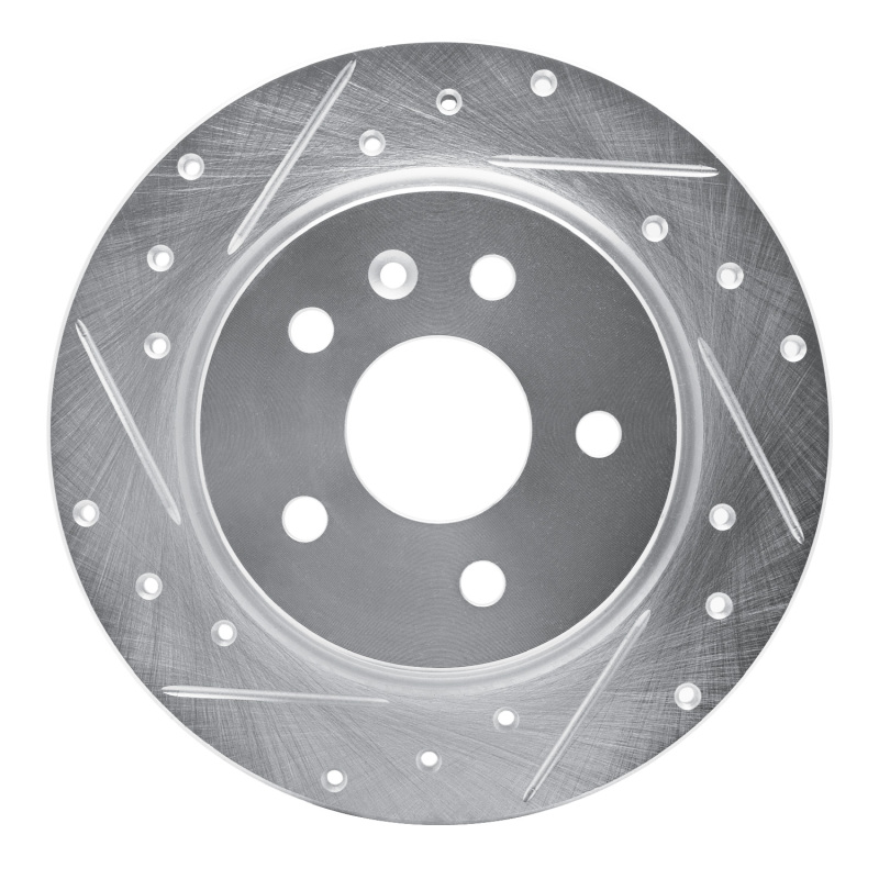 Buick Encore Brake Rotor (1) - Rear Left - R1 Concepts - Drilled & Slotted - Silver - `11-`22